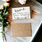 Wooden "Home is Where Our Story BEEgins" Sign