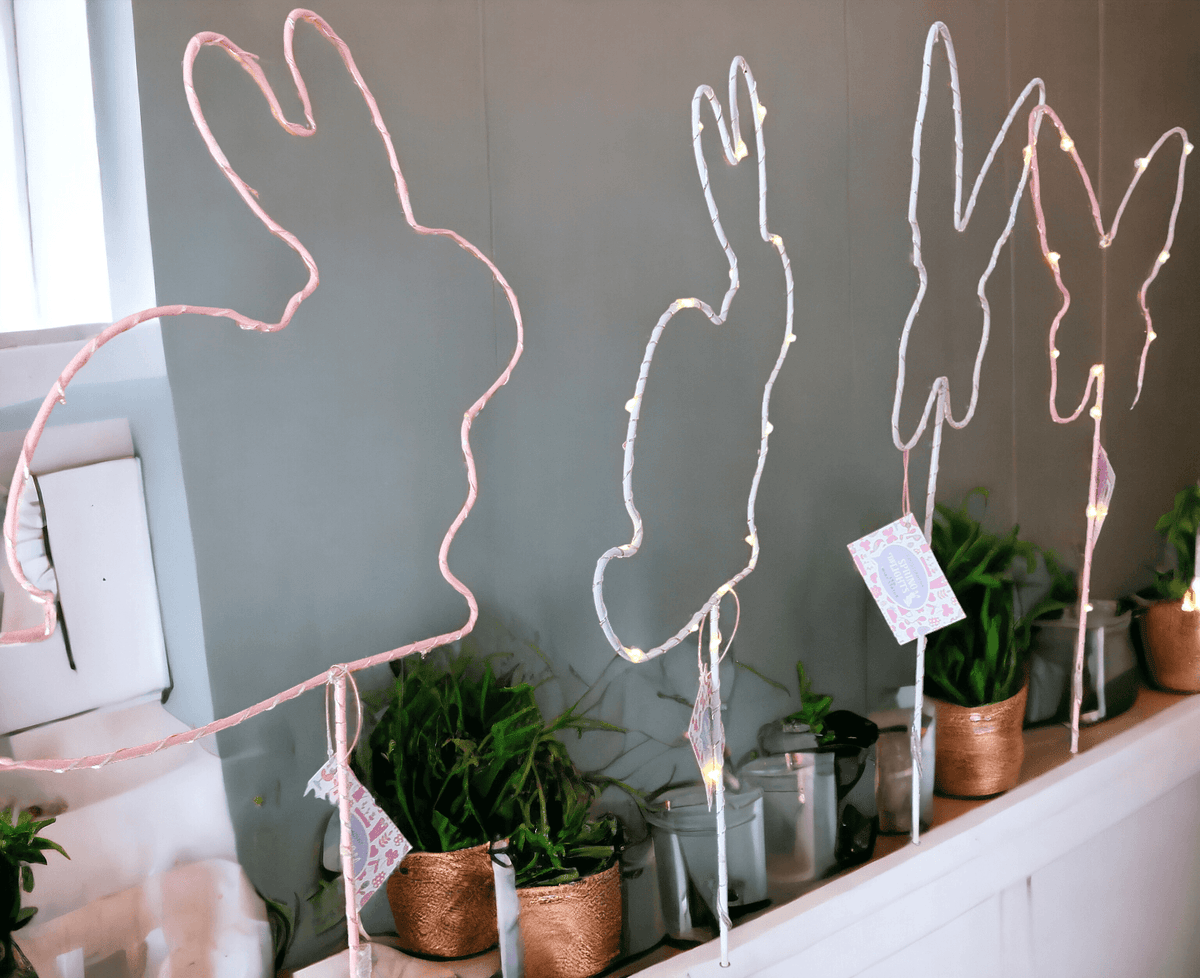 LED Light Up Spring & Easter Silhouette Decor — Select Your Color & Shape