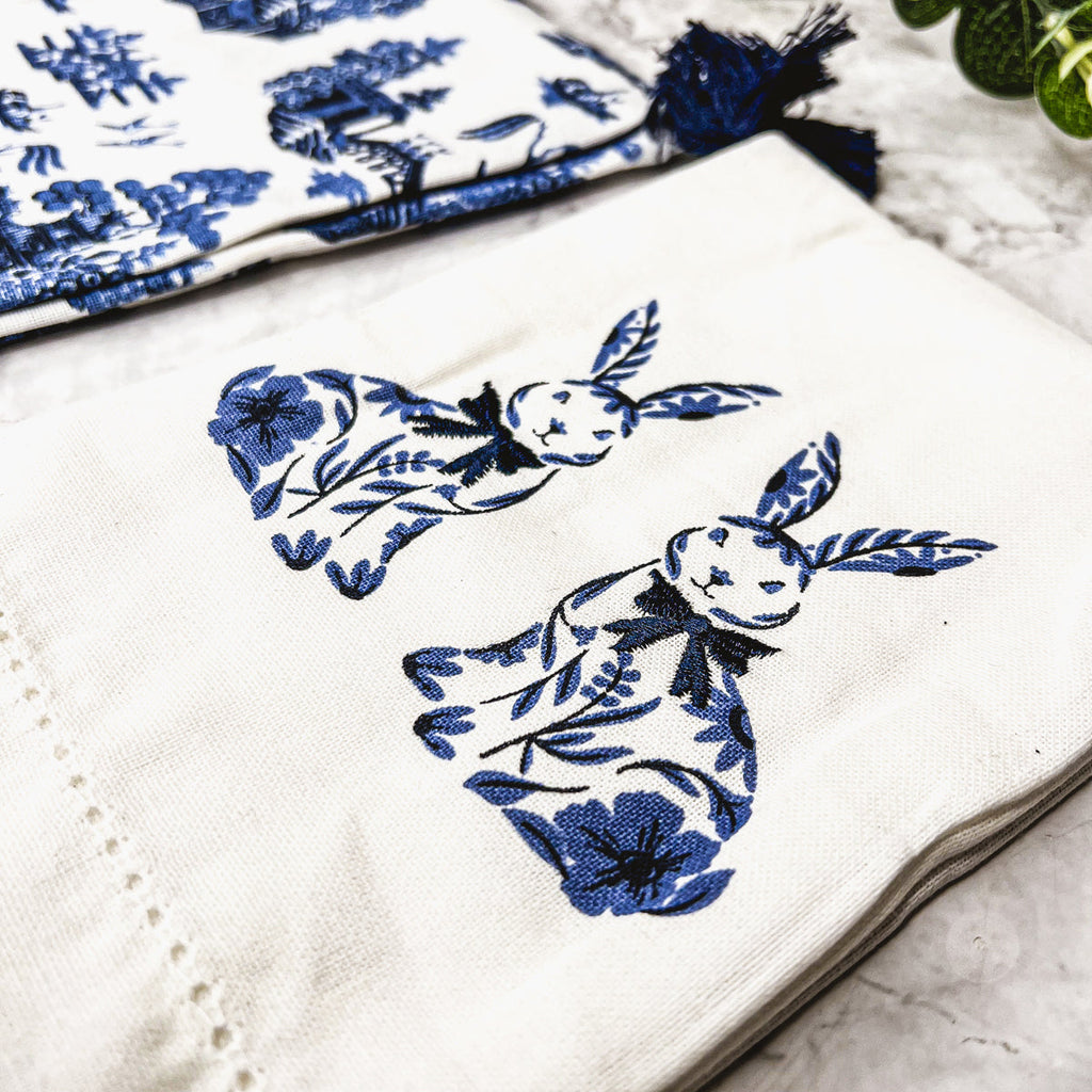 Chinoiserie Bunny Dish Towel