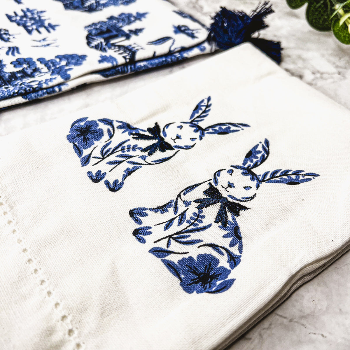 Chinoiserie Bunny Dish Towel