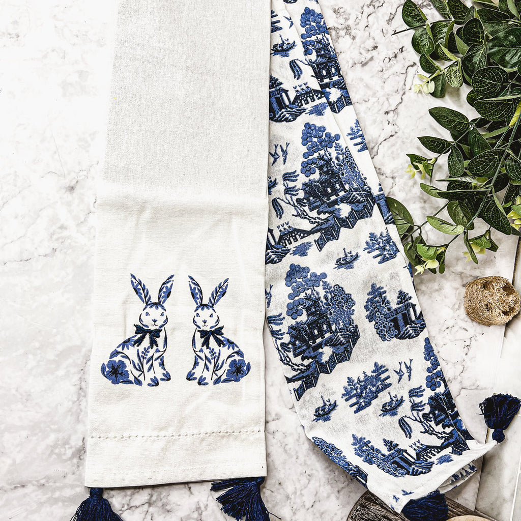 Chinoiserie Bunny Dish Towel