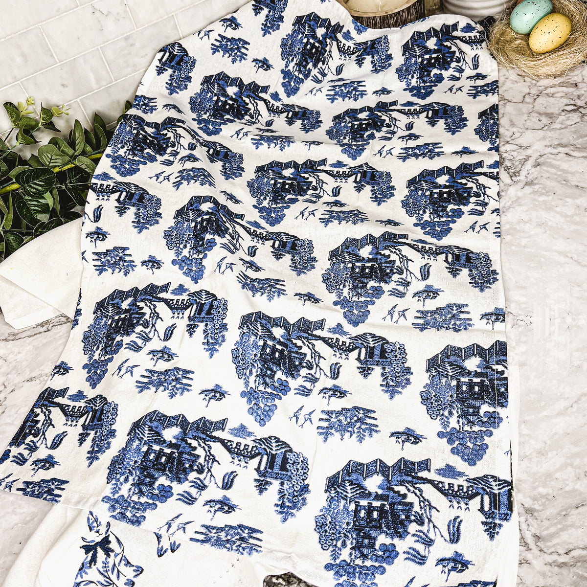 Chinoiserie Bunny Dish Towel