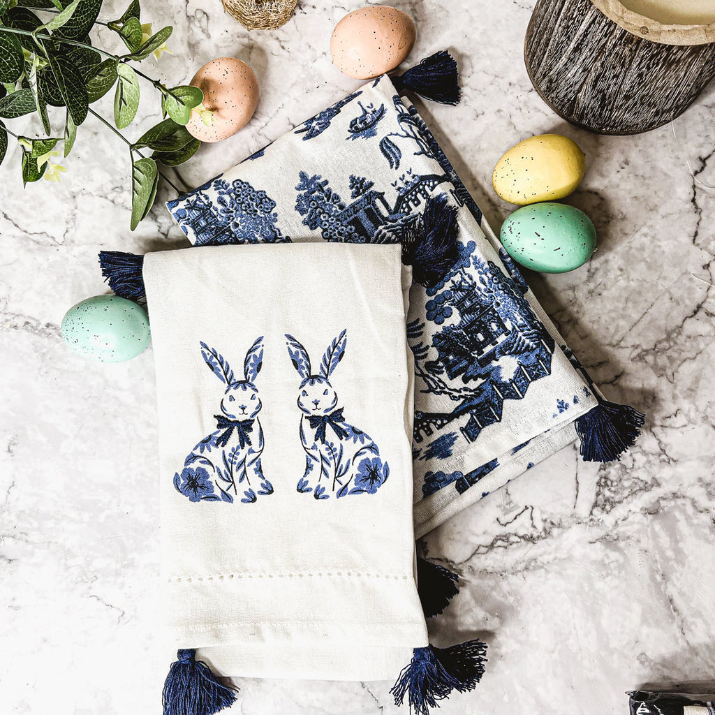 Chinoiserie Bunny Dish Towel
