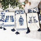 Chinoiserie Bunny Dish Towel