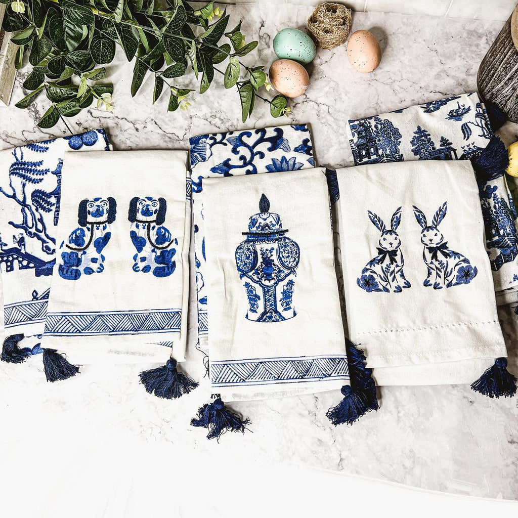 Chinoiserie Oversized Tea Towels — Select Your Pattern
