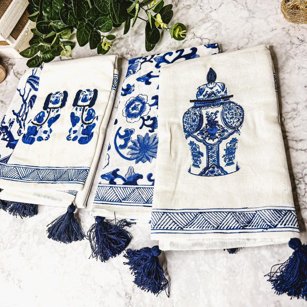 Chinoiserie Oversized Tea Towels — Select Your Pattern