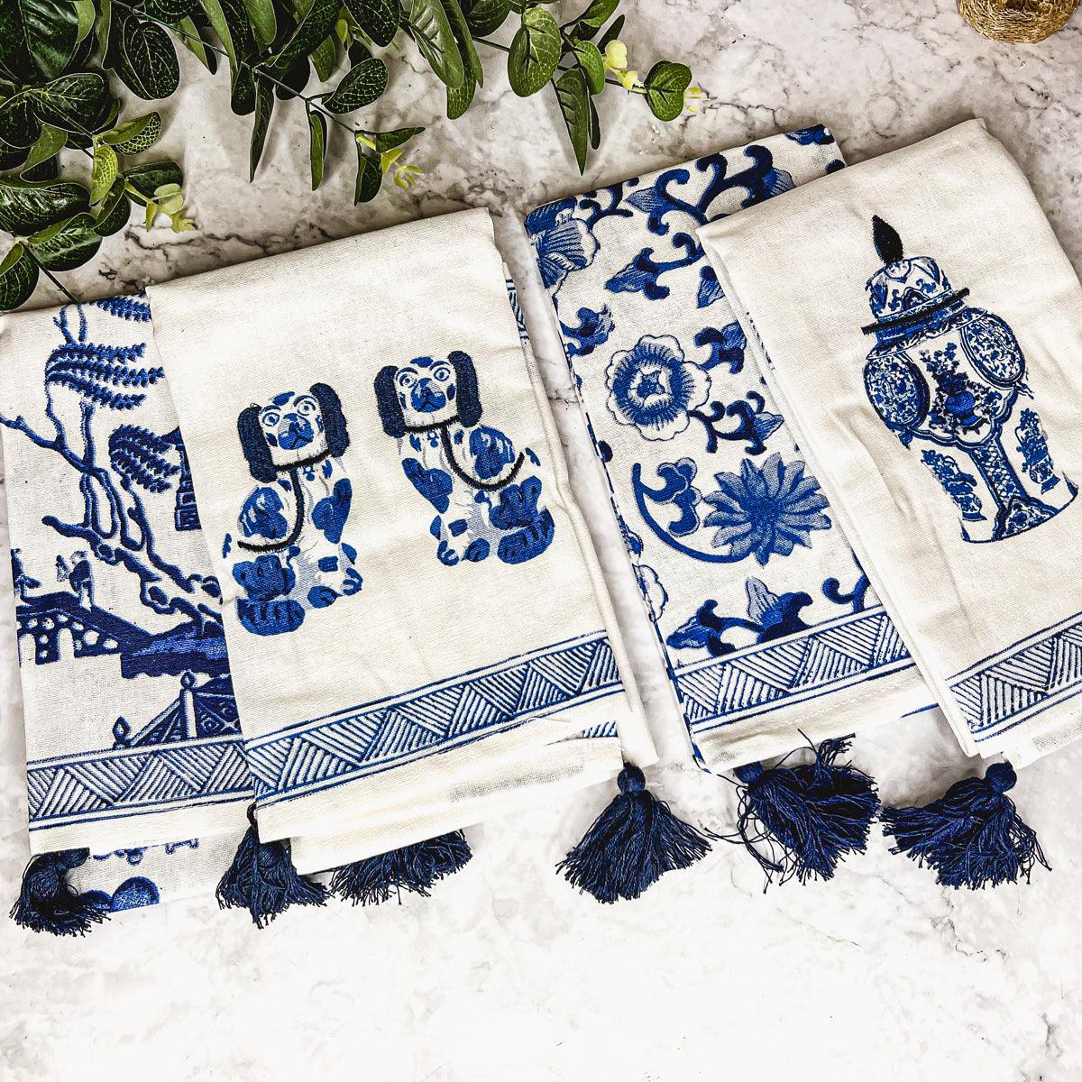 Chinoiserie Oversized Tea Towels — Select Your Pattern