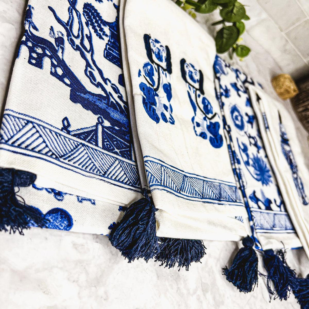 Chinoiserie Oversized Tea Towels — Select Your Pattern