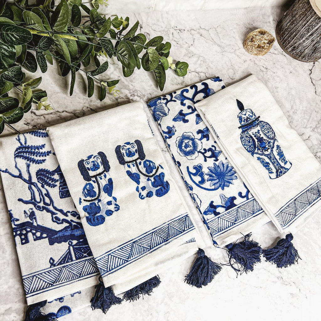 Chinoiserie Oversized Tea Towels — Select Your Pattern