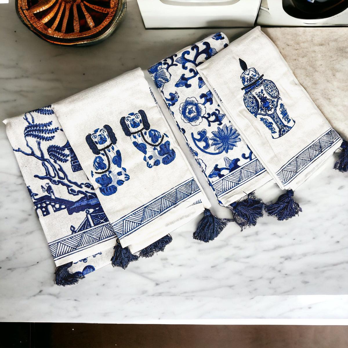 Chinoiserie Oversized Tea Towels — Select Your Pattern