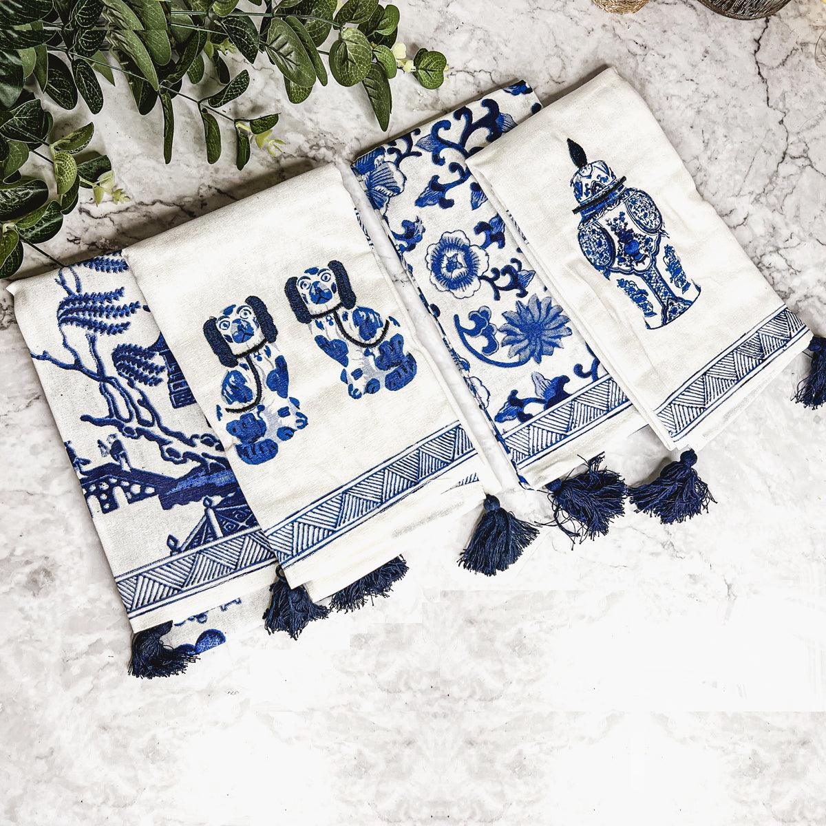 Chinoiserie Oversized Tea Towels — Select Your Pattern