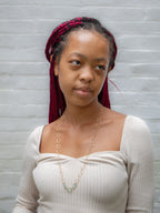 Bubble Chain Long Necklace — Select Your Gemstone