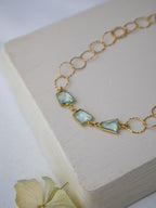 Bubble Chain Long Necklace — Select Your Gemstone