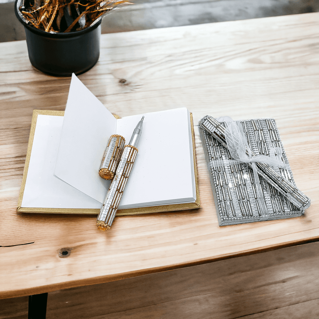 Handmade Mini Blinged Out Notebook & Matching Blinged Out Pen — Select Your Color Set