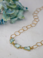 Bubble Chain Long Necklace — Select Your Gemstone