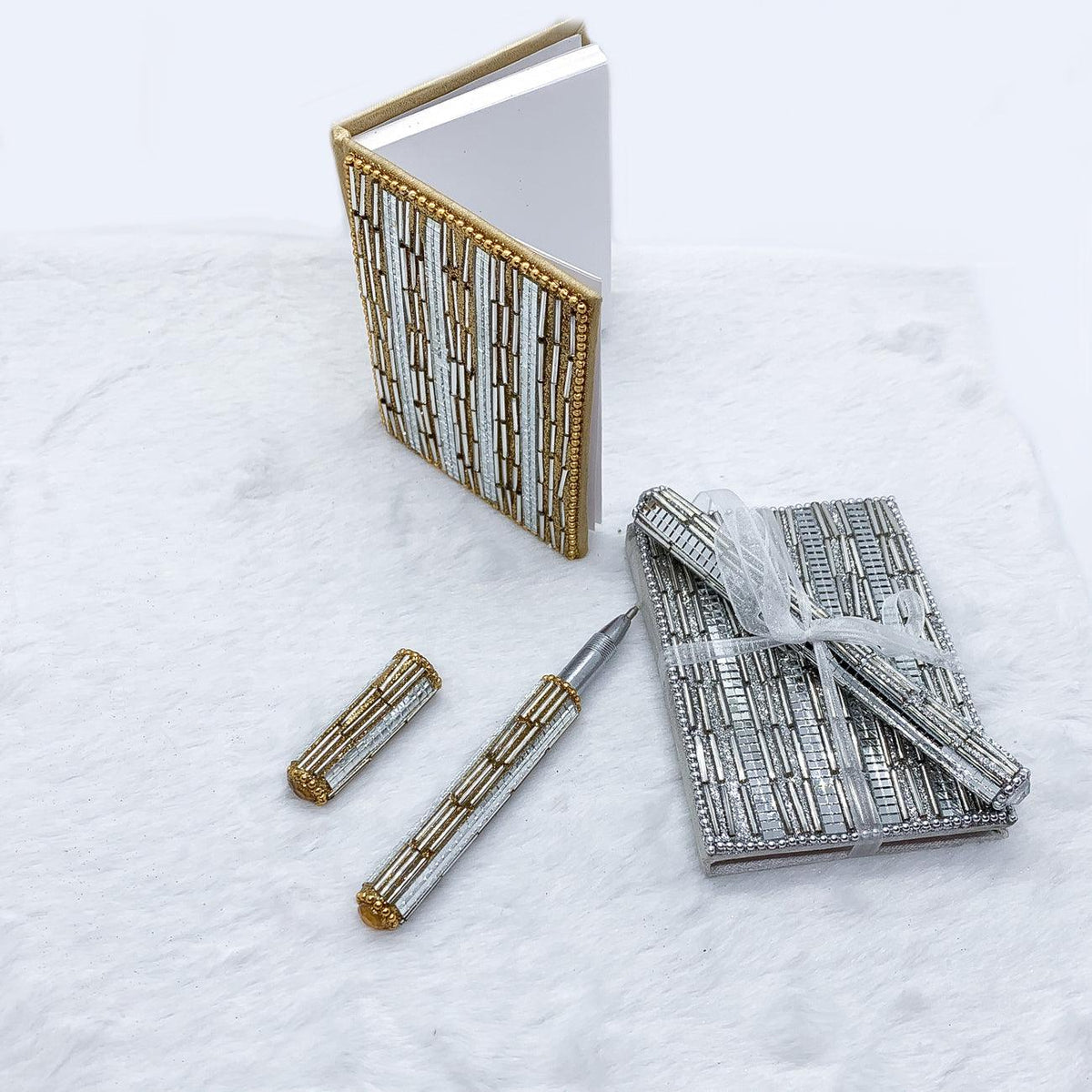 Handmade Mini Blinged Out Notebook & Matching Blinged Out Pen — Select Your Color Set