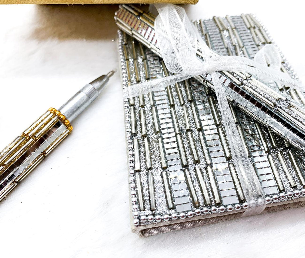 Handmade Mini Blinged Out Notebook & Matching Blinged Out Pen — Select Your Color Set