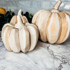 Hand Crafted Wooden Farmhouse Pumpkin Trio