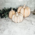 Hand Crafted Wooden Farmhouse Pumpkin Trio