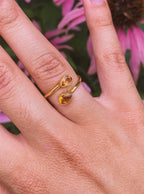 Citrine Teardrop Wrap Ring — Select Your Size