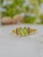 Bitty Leaf Ring — Select Your Gemstone & Size