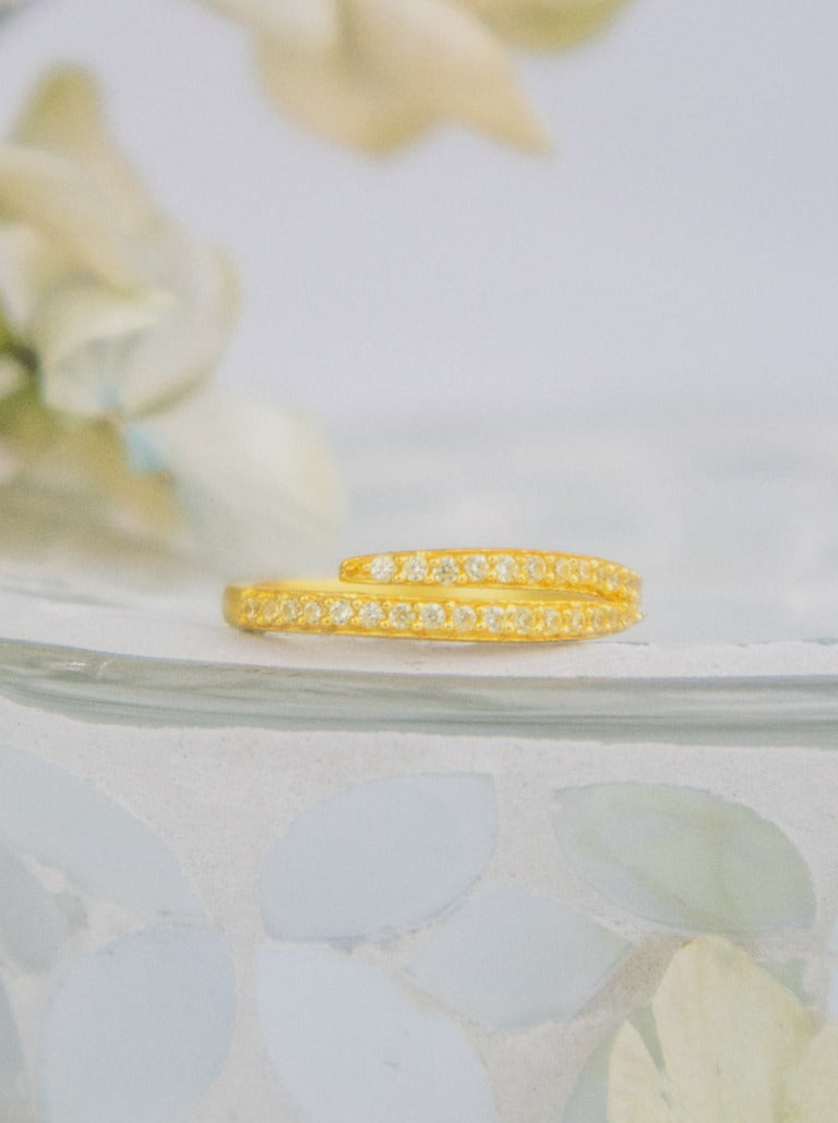 Serpentine Wrap Ring - Gold — Select Your Gemstone & Siuze