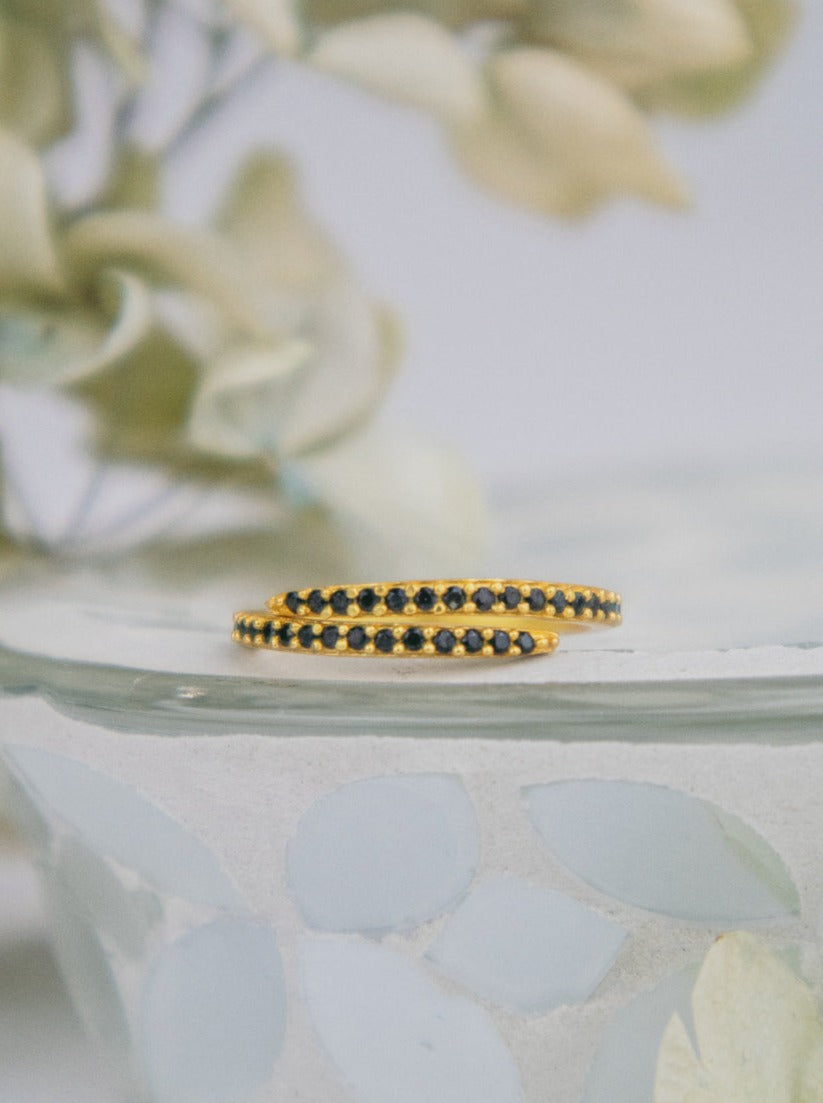 Serpentine Wrap Ring - Gold — Select Your Gemstone & Siuze