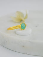 Mini Pebble Ring - Gold — Select Your Gemstone & Size