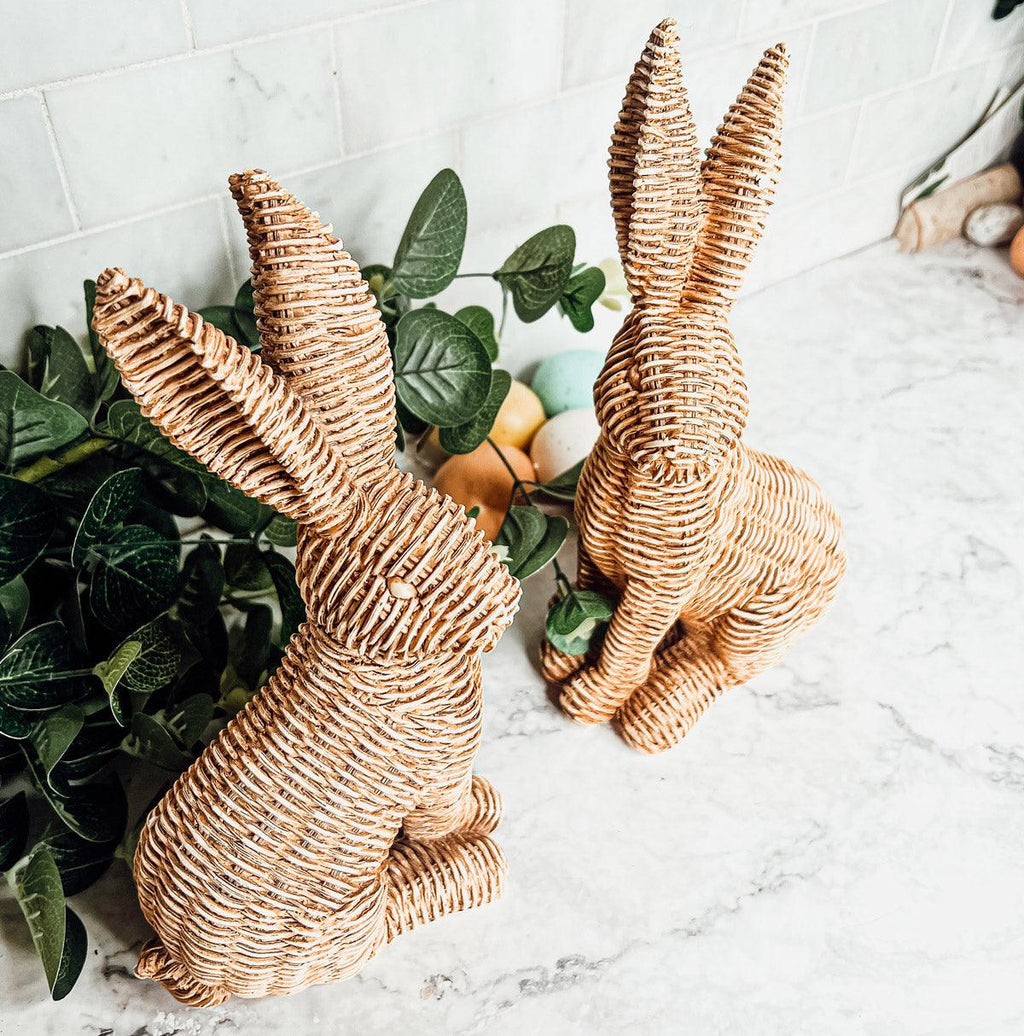 Resin Basket Weave Bunny — Select Your Color