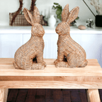 Resin Basket Weave Bunny — Select Your Color