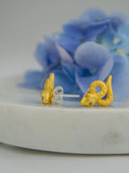 Tiny Snake Stud Earrings — Select Your Gemstone