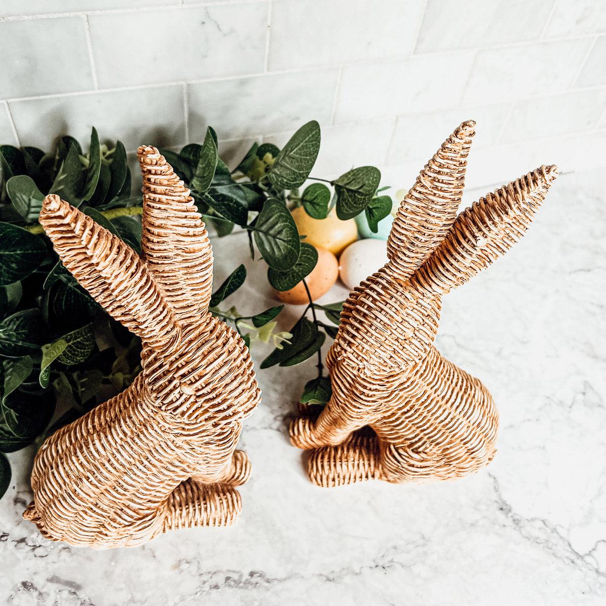 Resin Basket Weave Bunny — Select Your Color
