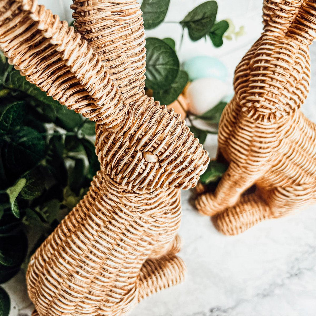 Resin Basket Weave Bunny — Select Your Color
