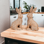 Resin Basket Weave Bunny — Select Your Color
