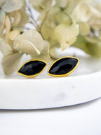 Mila Leaf Earrings - Gold — Select Your Gemstone