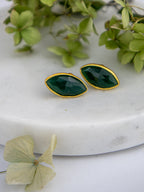Mila Leaf Earrings - Gold — Select Your Gemstone