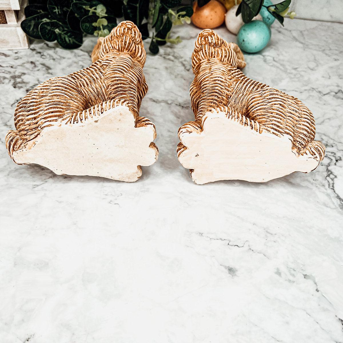 Resin Basket Weave Bunny — Select Your Color
