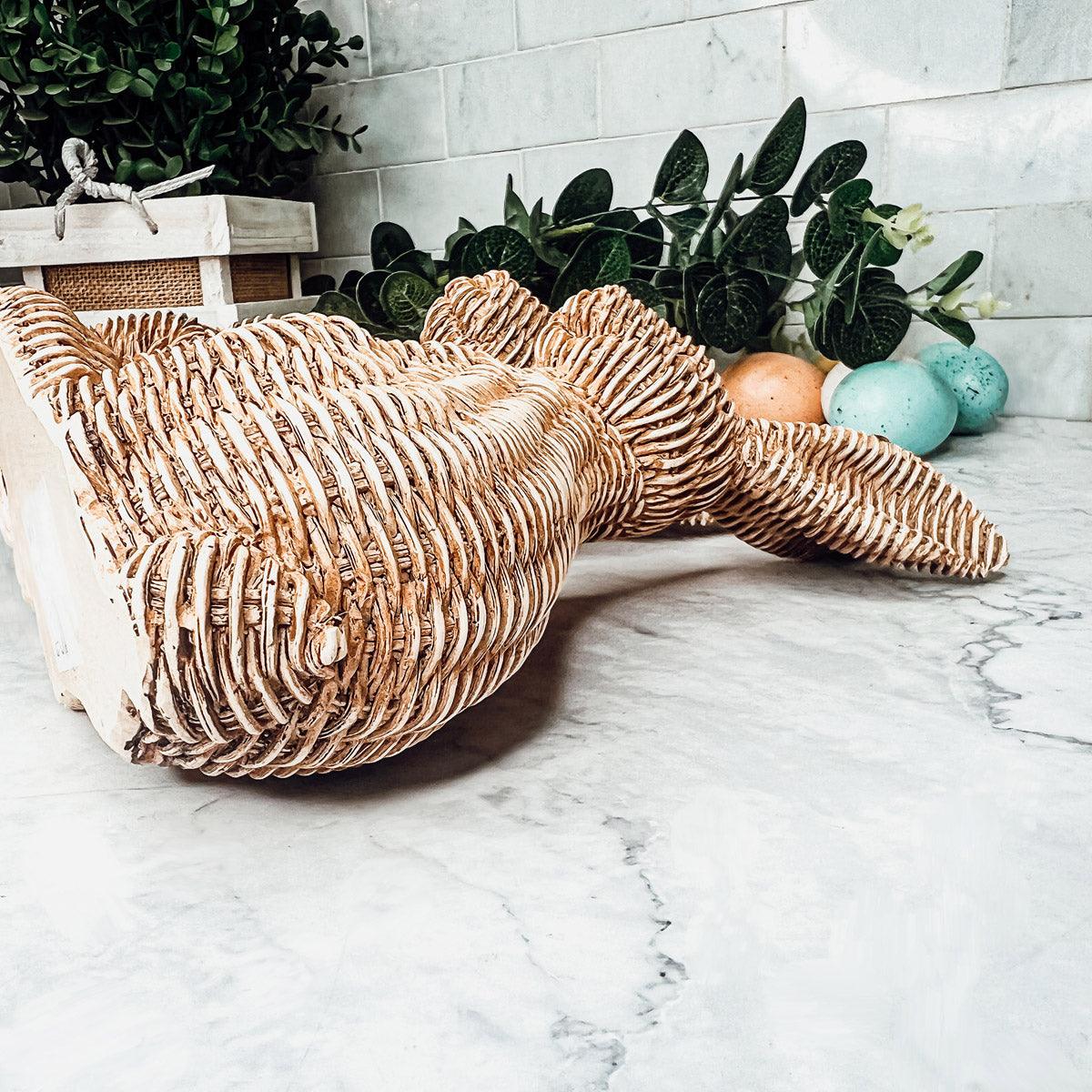Resin Basket Weave Bunny — Select Your Color