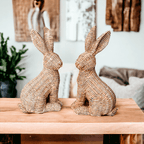 Resin Basket Weave Bunny — Select Your Color