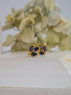 Tri Leaf Stud Earrings — Select Your Gemstone