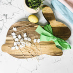 Bunny Acacia Wood Cutting Board + Bunny Toothpick Set