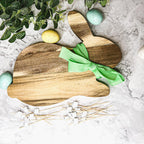 Bunny Acacia Wood Cutting Board + Bunny Toothpick Set