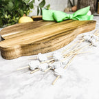 Bunny Acacia Wood Cutting Board + Bunny Toothpick Set