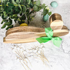 Bunny Acacia Wood Cutting Board + Bunny Toothpick Set