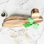 Bunny Acacia Wood Cutting Board + Bunny Toothpick Set
