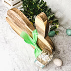 Bunny Acacia Wood Cutting Board + Bunny Toothpick Set