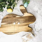 Bunny Acacia Wood Cutting Board + Bunny Toothpick Set