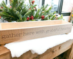 Handmade "Gather Here With Grateful Hearts" Long Box Tray
