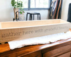 Handmade "Gather Here With Grateful Hearts" Long Box Tray