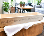Handmade "Gather Here With Grateful Hearts" Long Box Tray